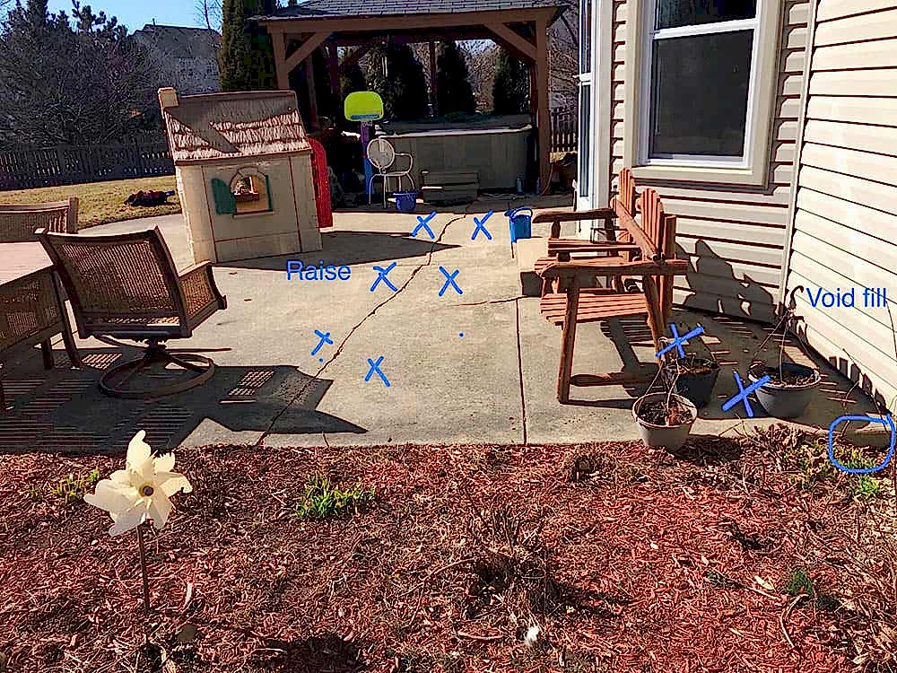 Naperville sunken cracked patio