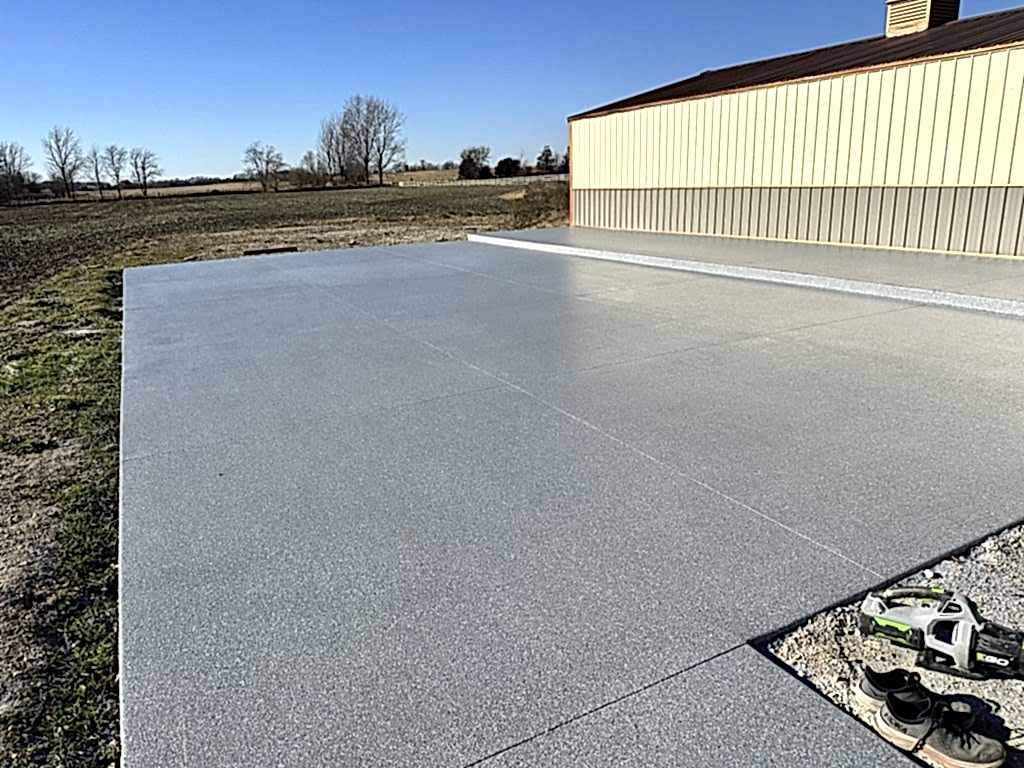 new concrete coating on patio
