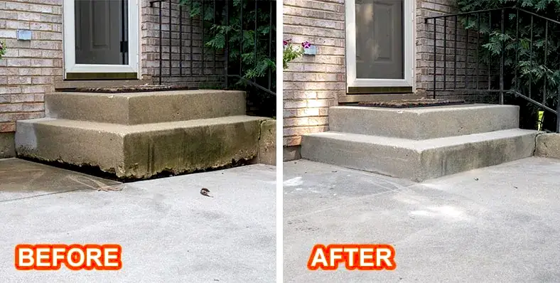 Steps Leveling Before After South Elgin